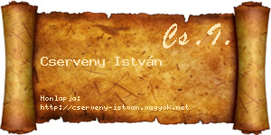 Cserveny István névjegykártya